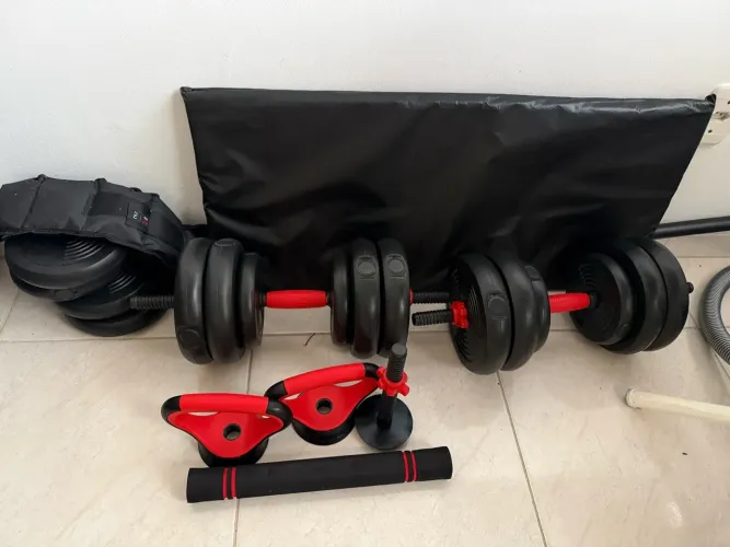 Kit Halteres 6 Em 1 Peso Musculação Até 40kg Ajustável Halter, Kettlebell, Anilha