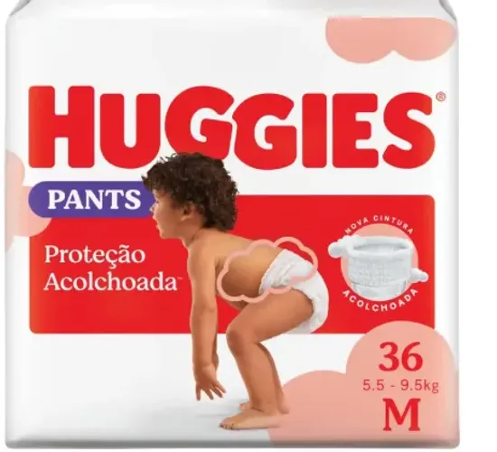 Fralda Calça Huggies Proteção Acolchoada M 36 unidades