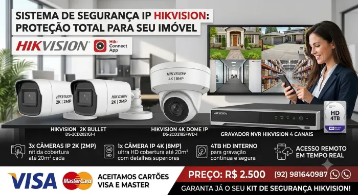 Circuito de segurança de segurança 4 câmeras IP + instalação, configuração, acesso remoto