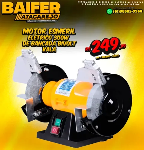 Motor Esmeril 300w de Bancadas Bivolt Kala