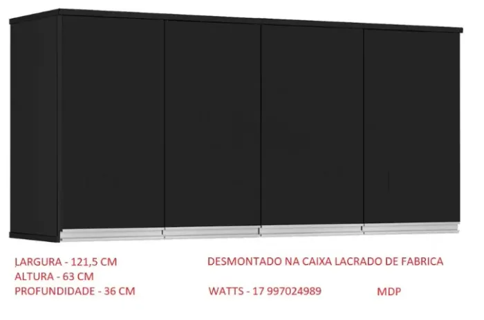Armario Aereo 04 portas Novo Na caixa - Troco por celular 
