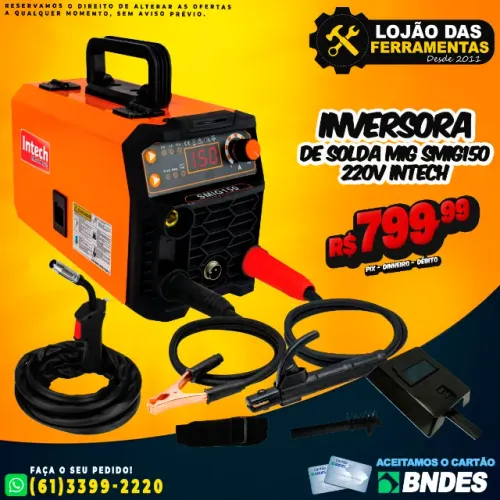 Inversora de Solda Mig SMIG150 220v Intech