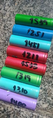80 células 18650 entre 1600 a 1800 mah usadas