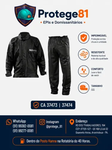 Capa de chuva impermeável