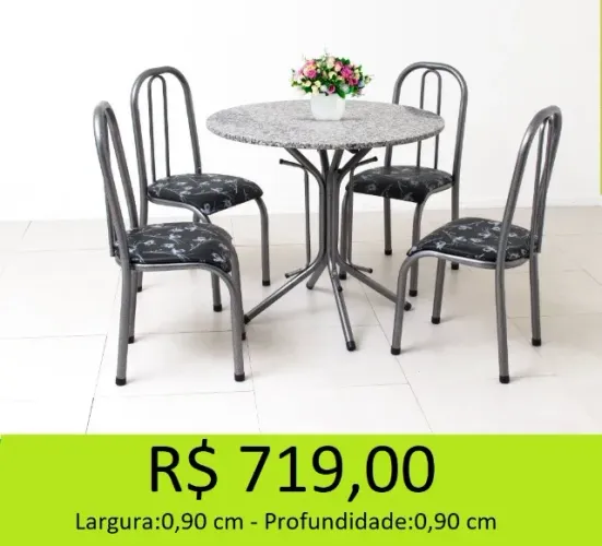 Mesa redonda 90x90 de granito - temos a pronta entrega