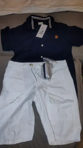 Conjunto bermuda e camisa infantil