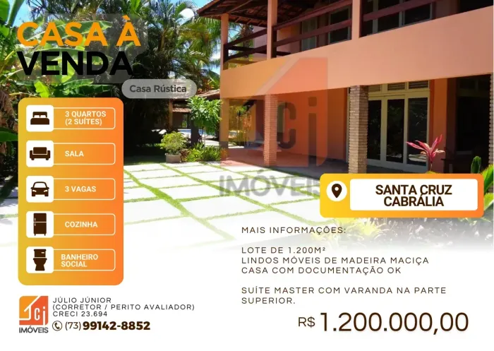 Casa Rústica em Santa Cruz Cabrália/BA