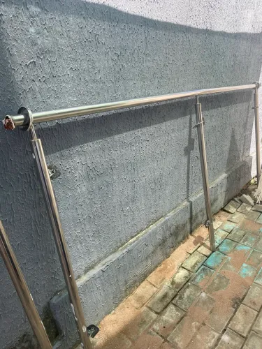 Guarda corpo de INOX e Vidro - 2 partes - Completo