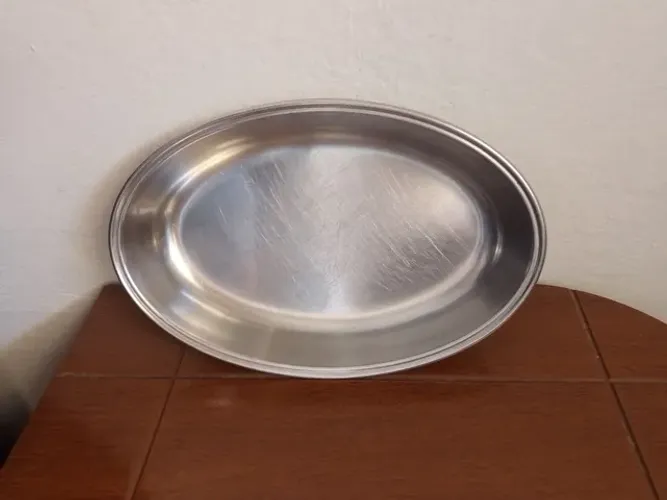 travessa oval em aço inox