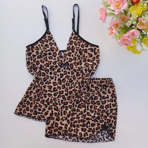 Conjunto Baby Doll Sensual Estampado Atacado
