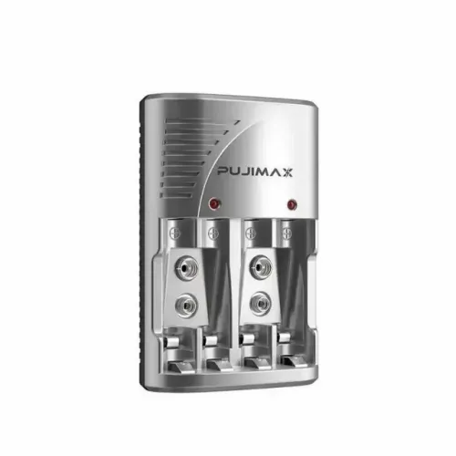 Carregador De Pilhas Tomada Pujimax P/ 4 Aa Aaa E Bateria 9v