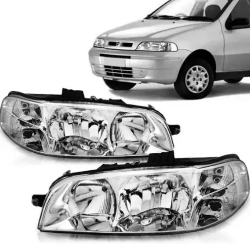 Farol Esquerdo para Fiat Palio 2001-2004 Fire - Caixa Preta (Lado Esquerdo)