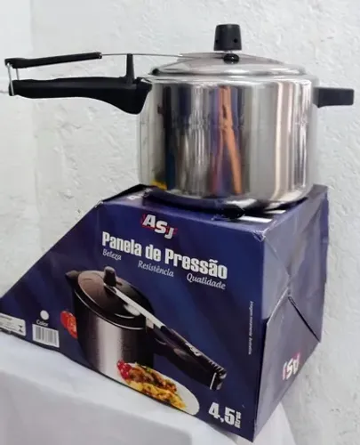 Panela pressão 4,5 litros Borracha de silicone ASJ Polida