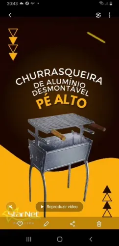 Churrasqueira de alumínio desmontável