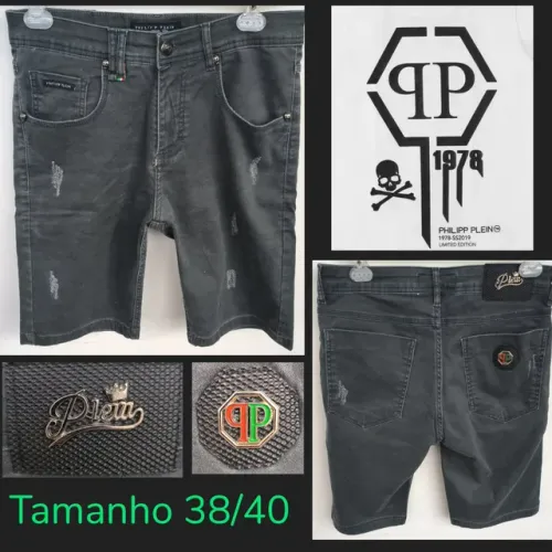 Bermuda masculina Philipp Plein original numeração 38 / 40 grafite