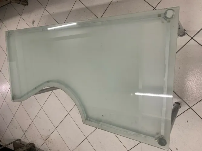 Mesa Com Tampo De Vidro Retangular Reno Crome