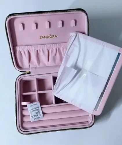 Porta Jóias Pandora - Preto / Rosa