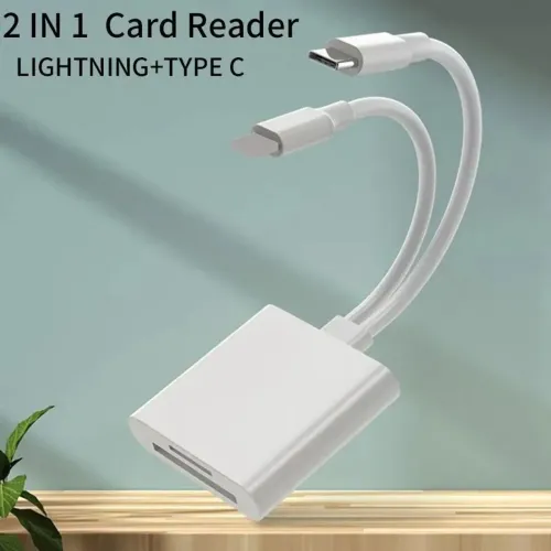 Adaptador Leitor de cartão 2 em 1 otg, tipo c para sd tf, iphone, Android
