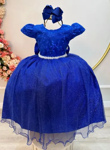 Vendo Vestido Infantil Azul Royal, Para Formatura.