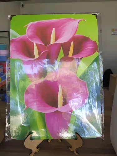 Quadro flores lindo tamanho de um papel a4 quadro em MDF - com cantoneira