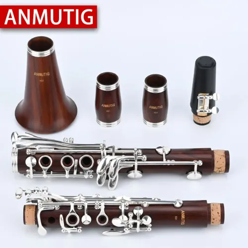 Clarinete em madeira Rosewood Anmutig H31 17/18 chaves prateadas