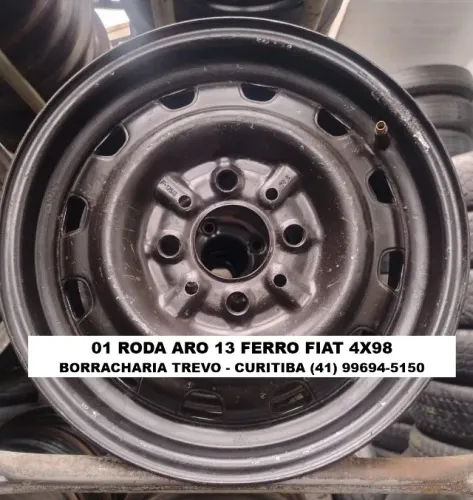 01 roda aro 13 ferro Fiat 4x98 por 180,00