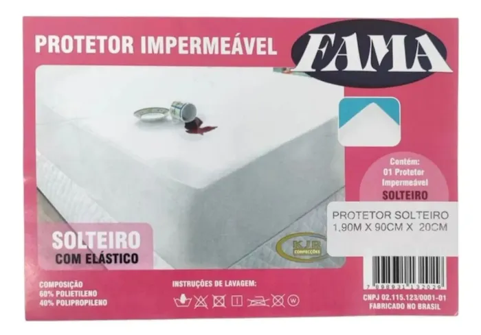 Protetor de Colchão Impermeável Solteiro 1.90 x 0.90 x 30cm Alt.