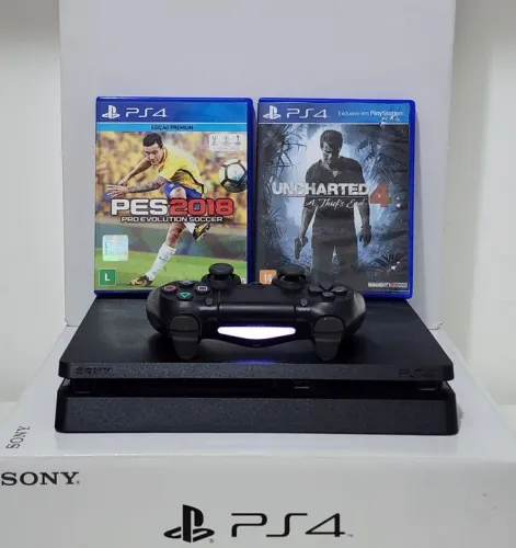 PS4 Slim 500GB c/ Garantia + Jogo. Temos Loja Física. Semana De Ofertas!