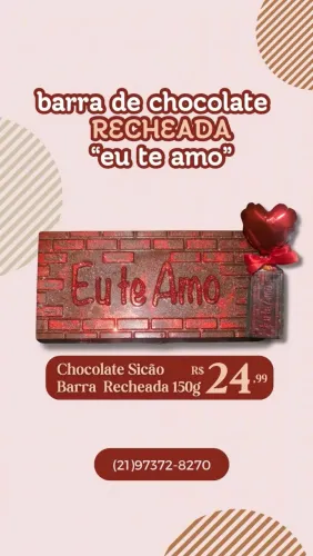 Barra de Chocolate Recheada ,Cesta de café da manhã