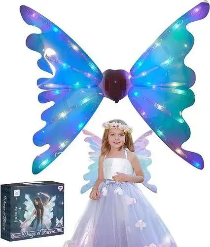 Asas De Borboleta Elétricas, Asas De Fada Com Luz E Música