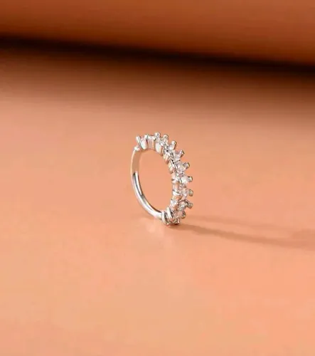 Piercing Cravejado com pedra de Zircônia para Perfuração no Septo