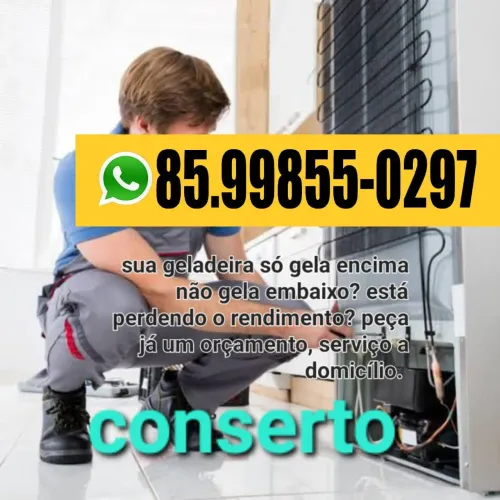 Recarga de gás em geladeira a domicílio.