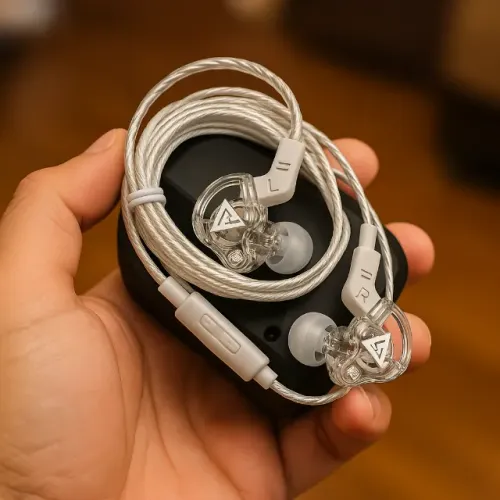 Fone de Ouvido Intra-Auricular QKZ AK6 com Microfone, Hi-Fi, Estéreo de Baixo