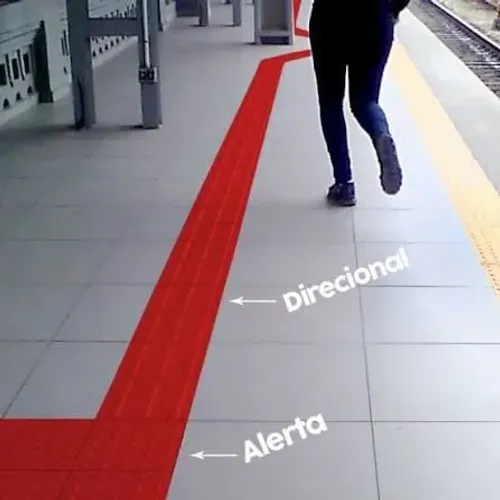 Piso tátil direcional e alerta 25x25