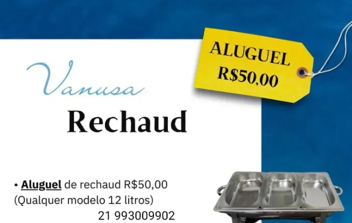 Alugo rechaud em campo grande para sua festa e seu evento