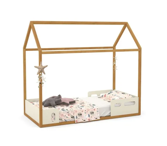 Cama casinha Montessori Matic offwhite - com colchão