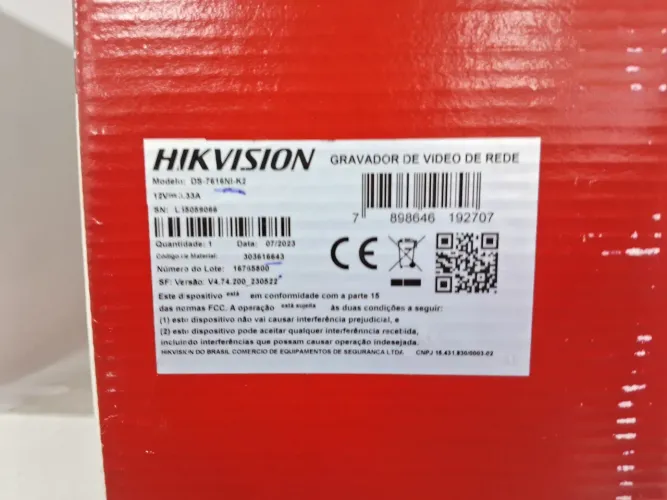 Nvr16 canais Hikvision 