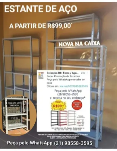 Estantes de Ferro Aço a partir R$99,00*