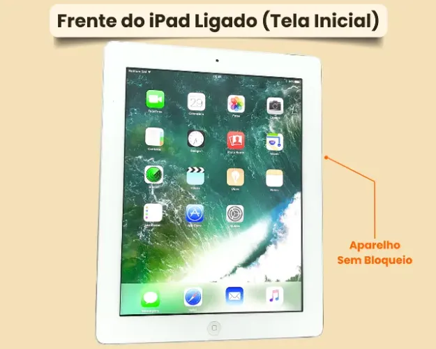 iPad 64 GB Wi-Fi Branco Apple: Ótimo Estado, Capa de Couro e Acessórios Novos