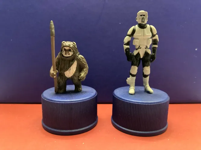 Miniaturas Star Wars - Ewok e Scout Trooper promocional Pepsi Japão