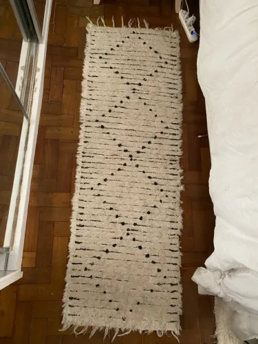 Tapete/passadeira felpudo boho duplaface