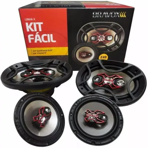 Kit auto falante  Bravox Facil par  6 e par 6x9 Triaxial e Quadriaxial kit facil bravox