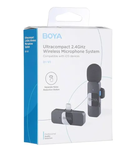 Microfone Wireless Boya BY-V1 para iOS