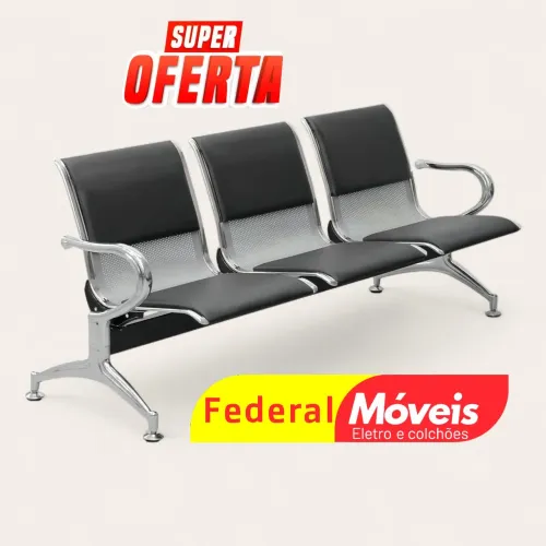 Longarina 3 Lugares para Aeroporto - NOVA - Conforto e praticidade em um só produto!
