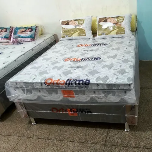 Cama Casal Molas Ensacadas Ortofirme base+colchão em Oferta. Entrega Grátis 