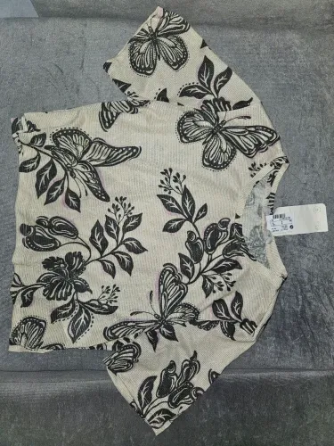 Blusa cropped fio metalizado/lurex