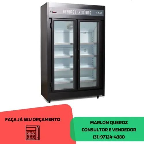  Expositor Refrigerado Auto Serviço Polar 1.25m 2 Portas 127v Novo