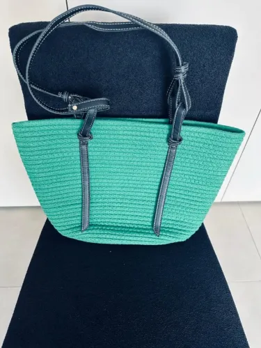 Bolsa Feminina Sacola de Corda Verde