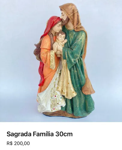 Sagrada Família 30cm Gesso Colorido