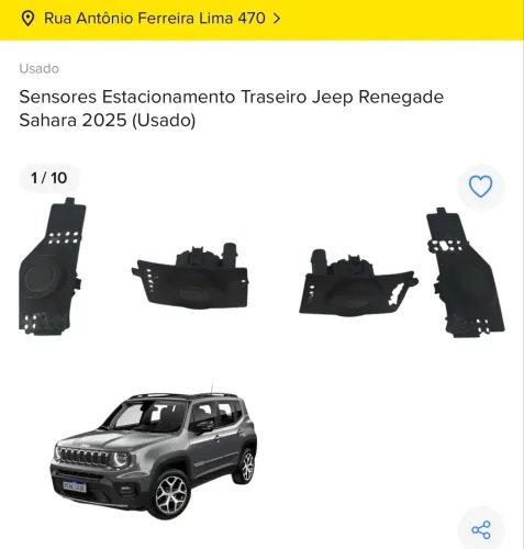 Sensores de Estacionamento Traseiro Jeep Renegade Sahara
